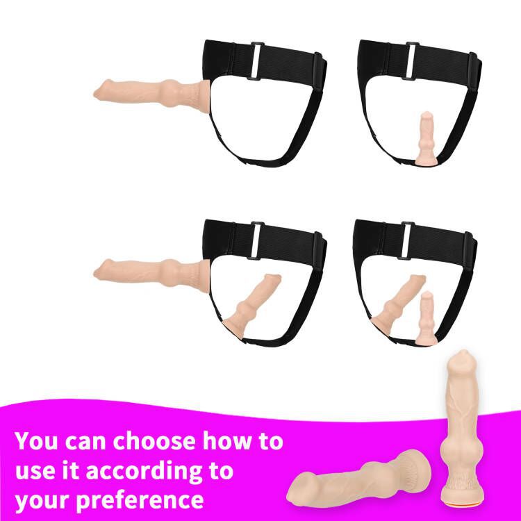 Realist Vibrerende Dog Knot Strap On Dildo
