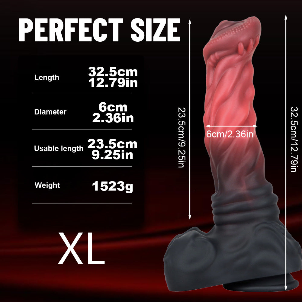 Rode Getextureerde Fantasy Anaal Horse Dildo