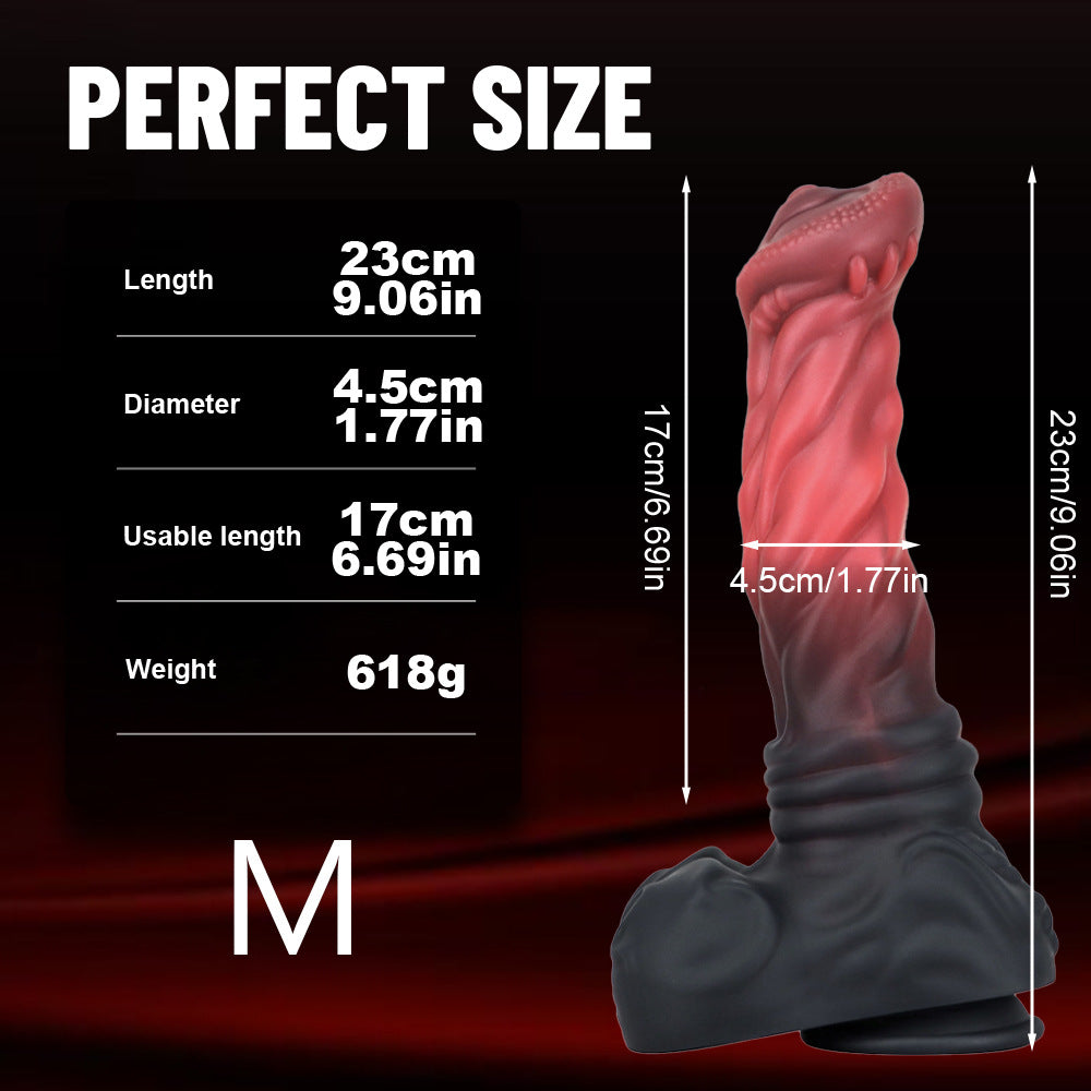 Rode Getextureerde Fantasy Anaal Horse Dildo