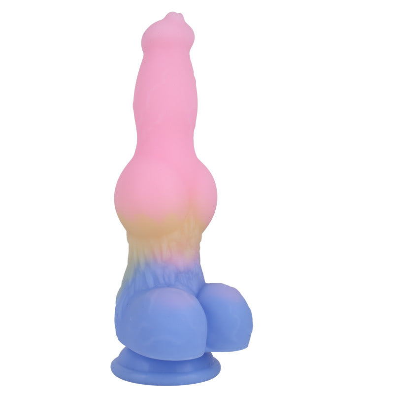 9 Inch Knot Colored Dog Silicone Dildo