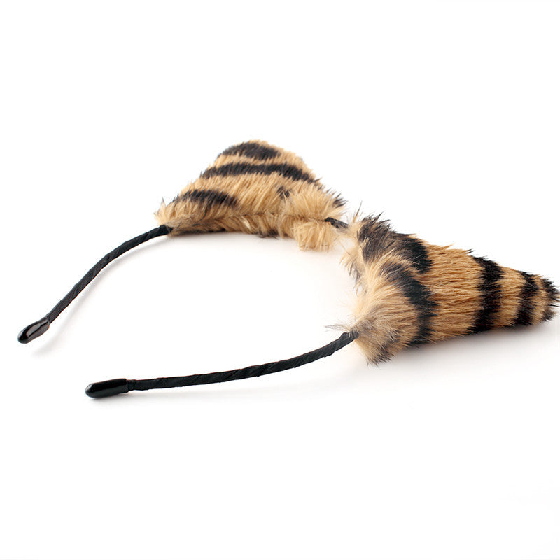 Tijger Butt Plug With Fur Tail Oorenset