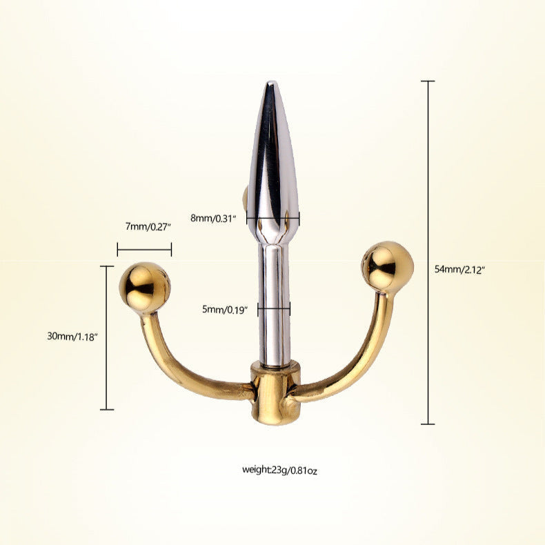 Driepuntige RVS BDSM Penis Plug Met Kogels