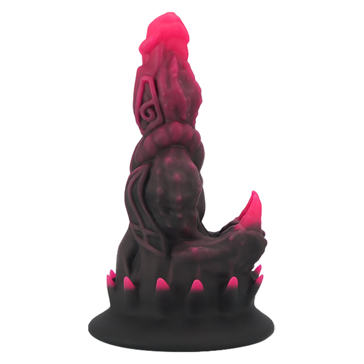 Zwart Roze Monsterdildo Met Noppen Zuignap