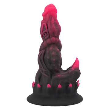 Zwart Roze Monsterdildo Met Noppen Zuignap