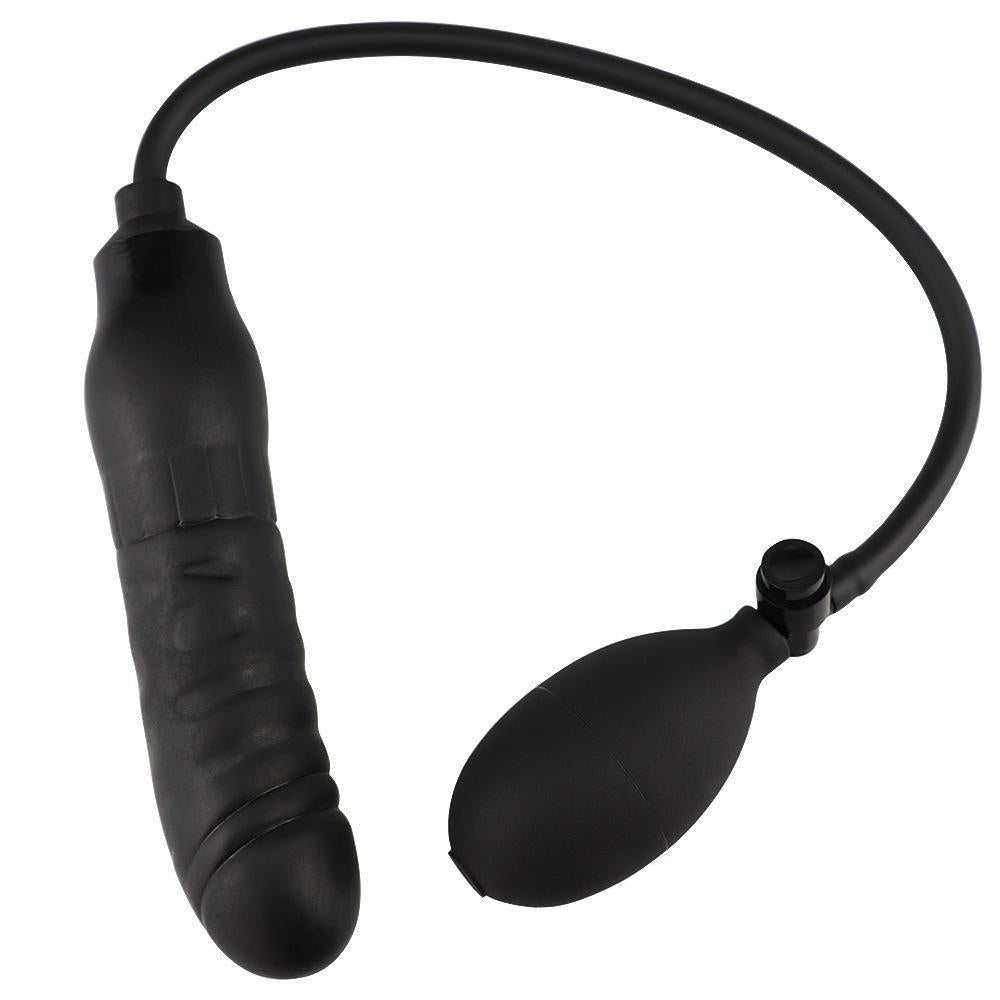 16.5cm Zwarte Inflatable dildo Van Siliconen