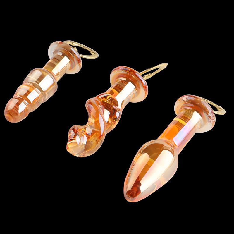 Gouden Glazen Buttplug Set voor Beginnende Gebruikers