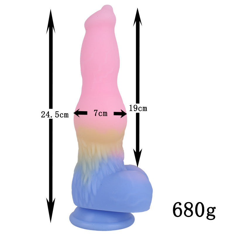 9 Inch Knot Colored Dog Silicone Dildo