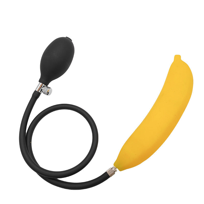Gele Banaan Inflatable Dildo Met Handpomp