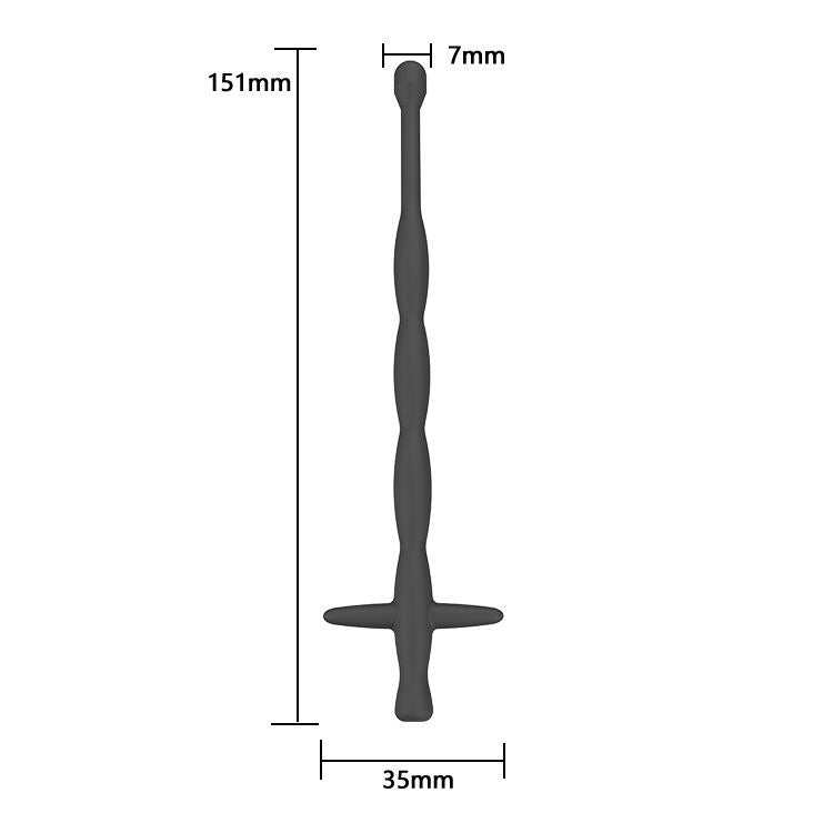 Black Silicone Urethra Stretcher Penis Plug