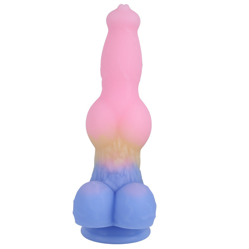 9 Inch Knot Colored Dog Silicone Dildo