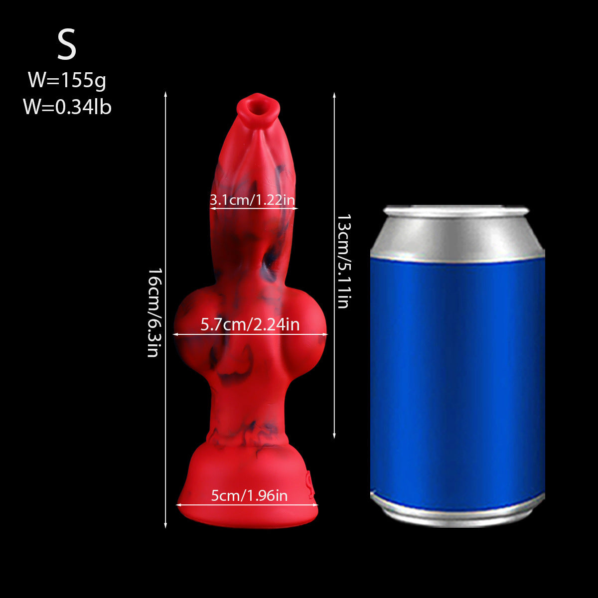 Rode Fantasy Knotdildo Zuignap