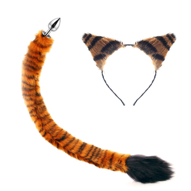Tijger Butt Plug With Fur Tail Oorenset