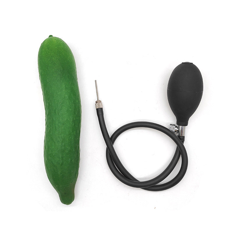Groene Komkommer Opblaasbare Butt Plug Met Pomp