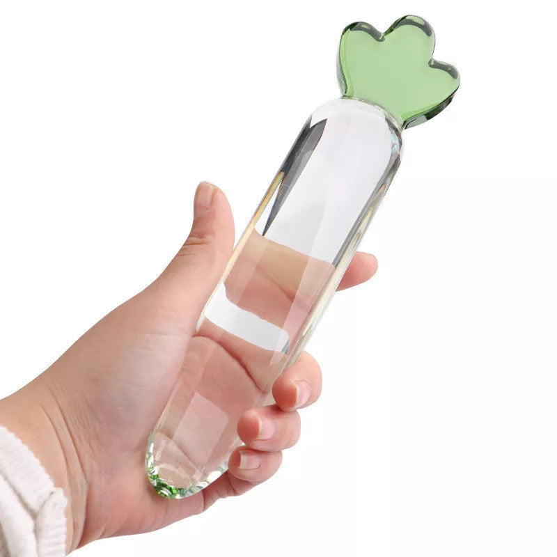 Glazen Dildo In Wortelvorm Met 4 Maten