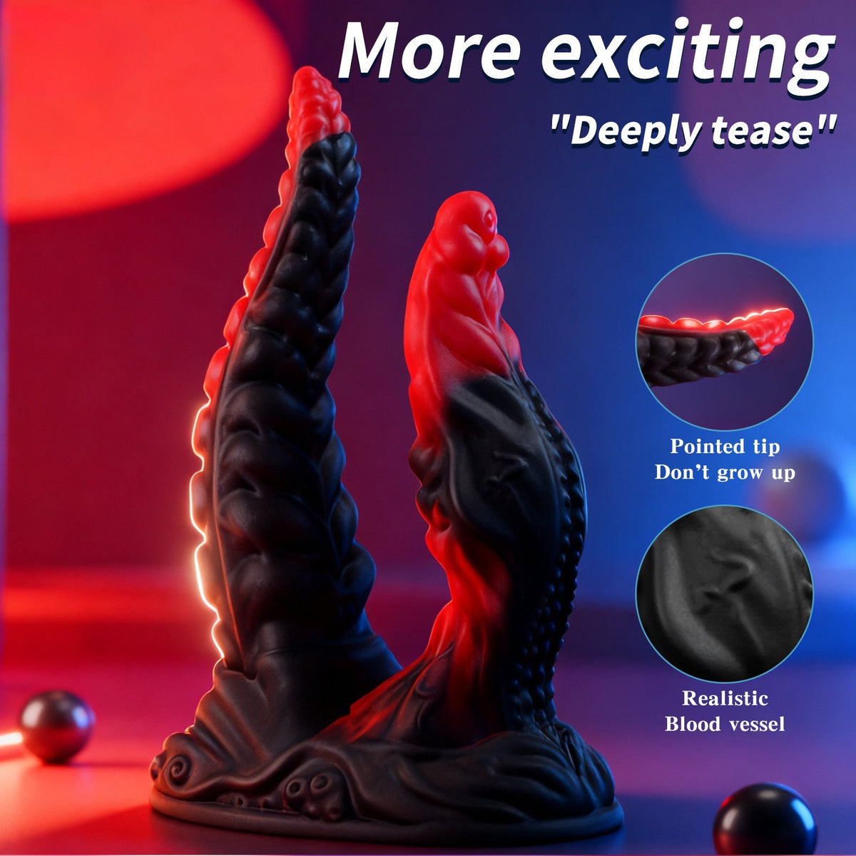 20cm Blauwe Monster Tentakel Dubbele Penetratie Dildo