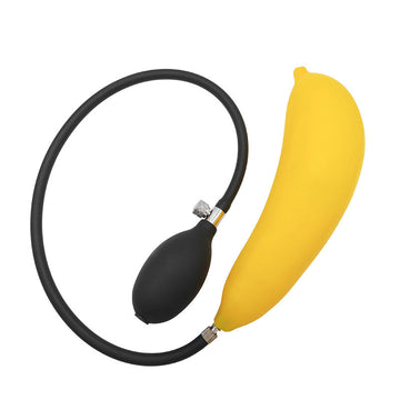Gele Banaan Inflatable Dildo Met Handpomp