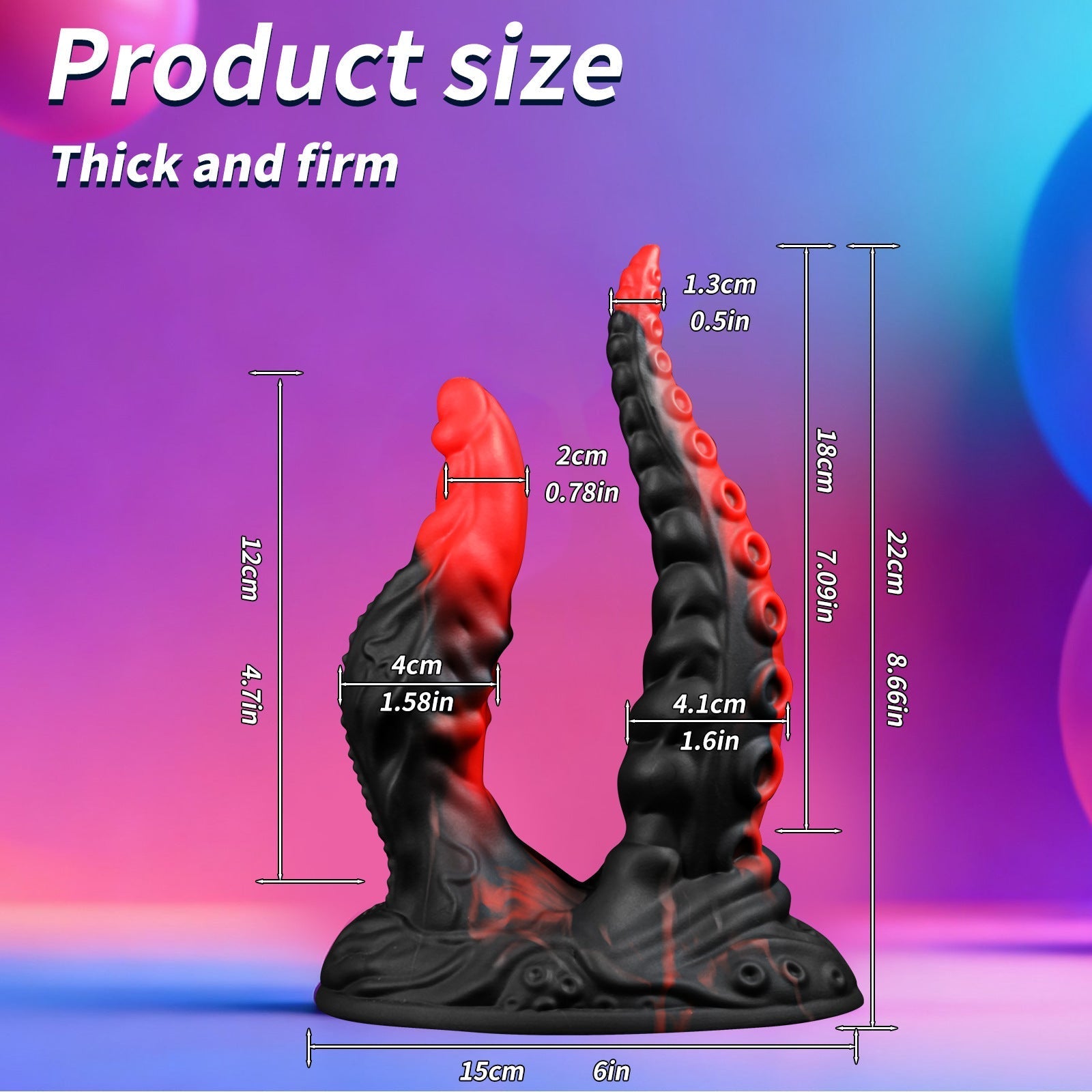 20cm Blauwe Monster Tentakel Dubbele Penetratie Dildo