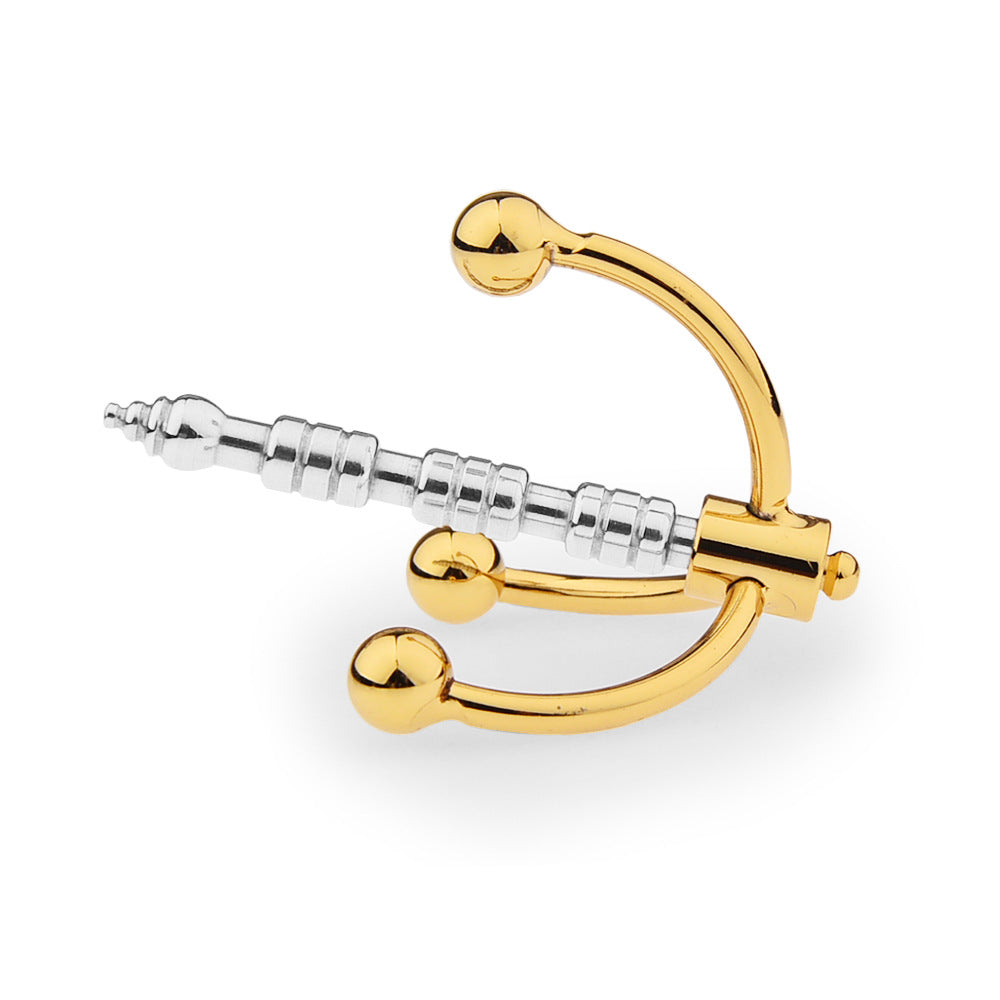 Driepuntige RVS BDSM Penis Plug Met Kogels