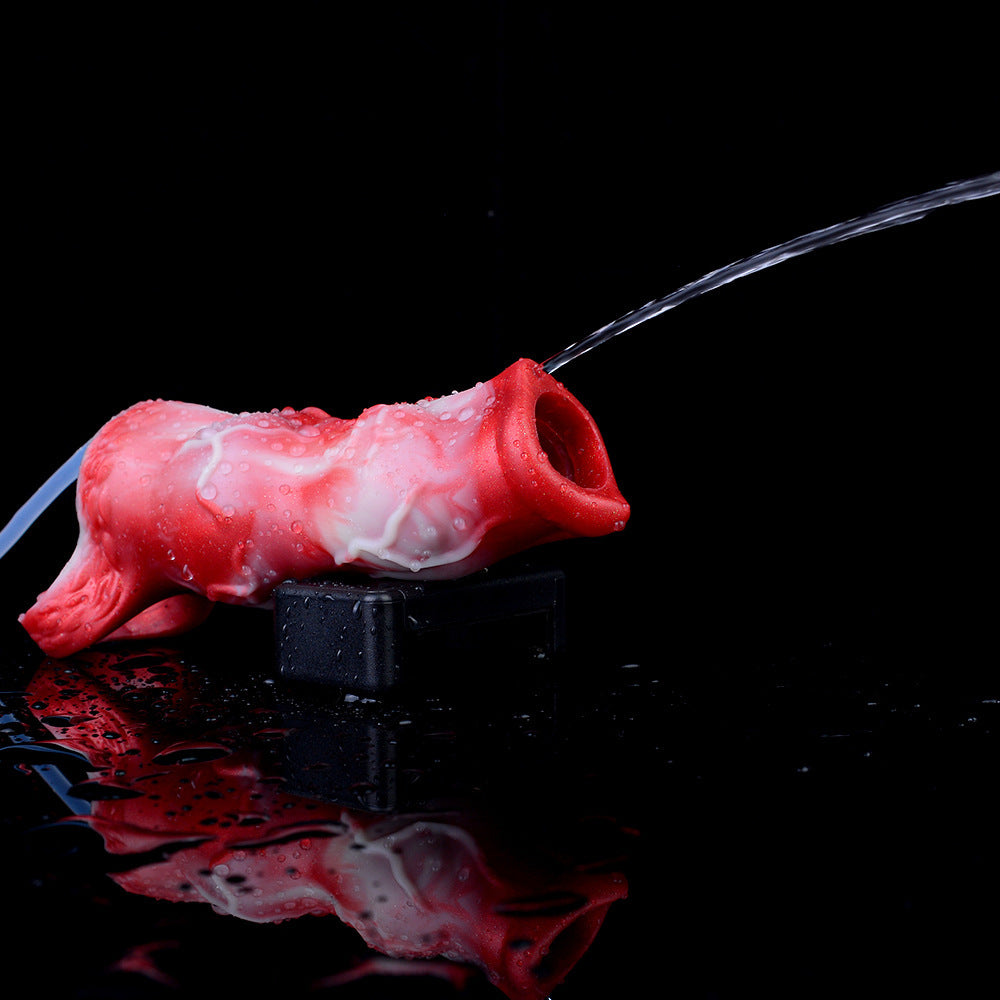 Dubbele Knot Siliconen Squirting Penis Sleeves