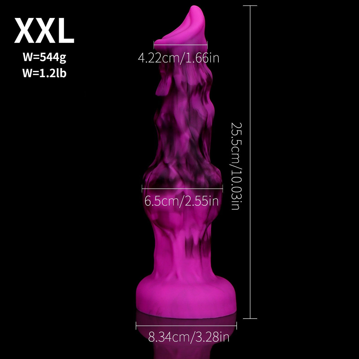 Paarse Zachte Wolf Knotdildo Met Zuignap