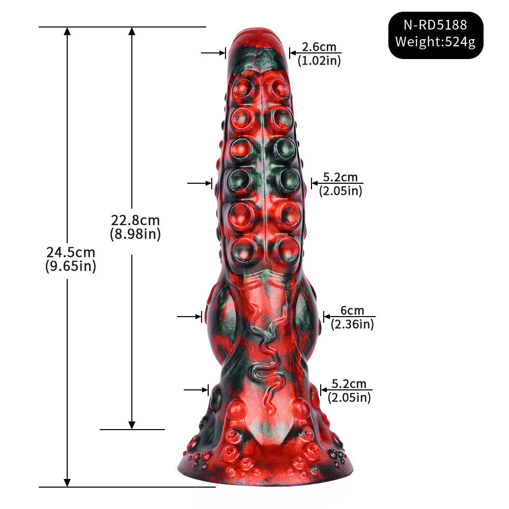 Rode Knot Tentacle Dildo 25cm Met Zuignap