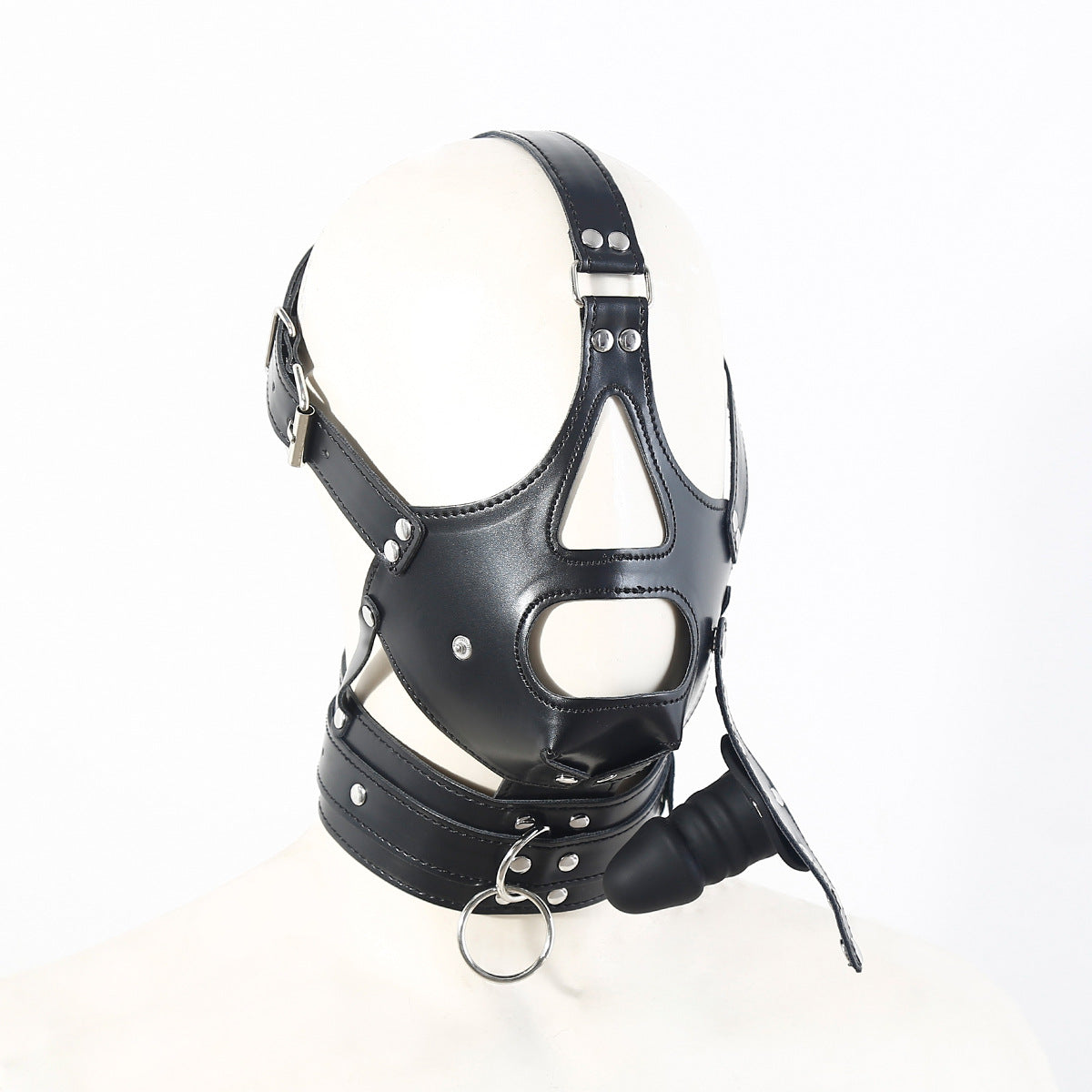 Open Mouth BDSM Gag Dildo Mask