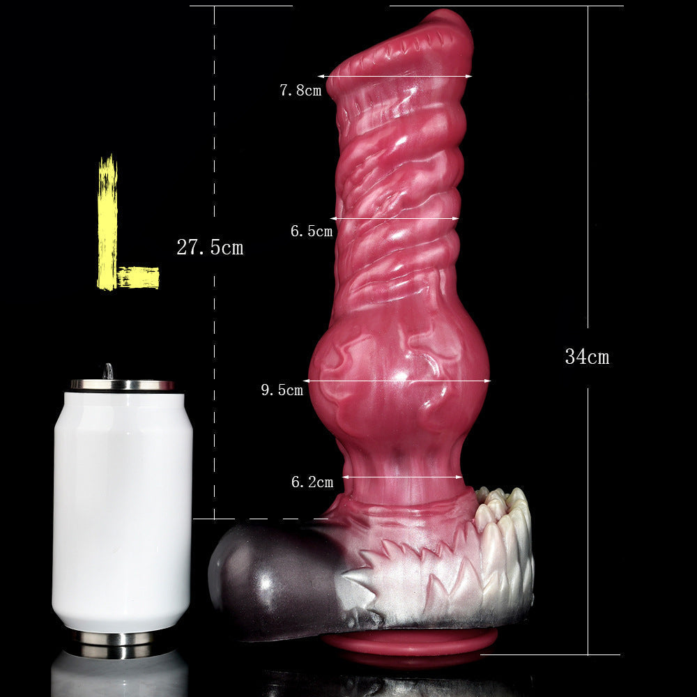 33cm Grote Roze Siliconen Dog Knot Dildo