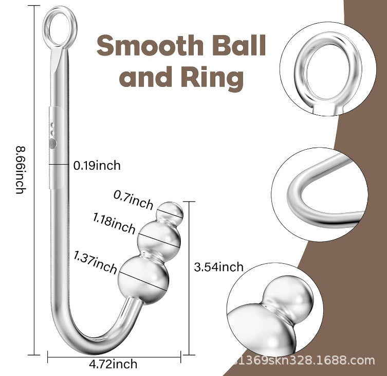 Metal Vibrating Hook Anal Plug BDSM