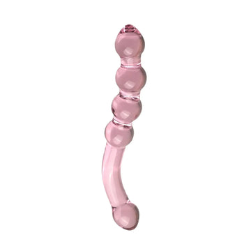 Pink Kralen G-spot Stimulator Glazen Dildo