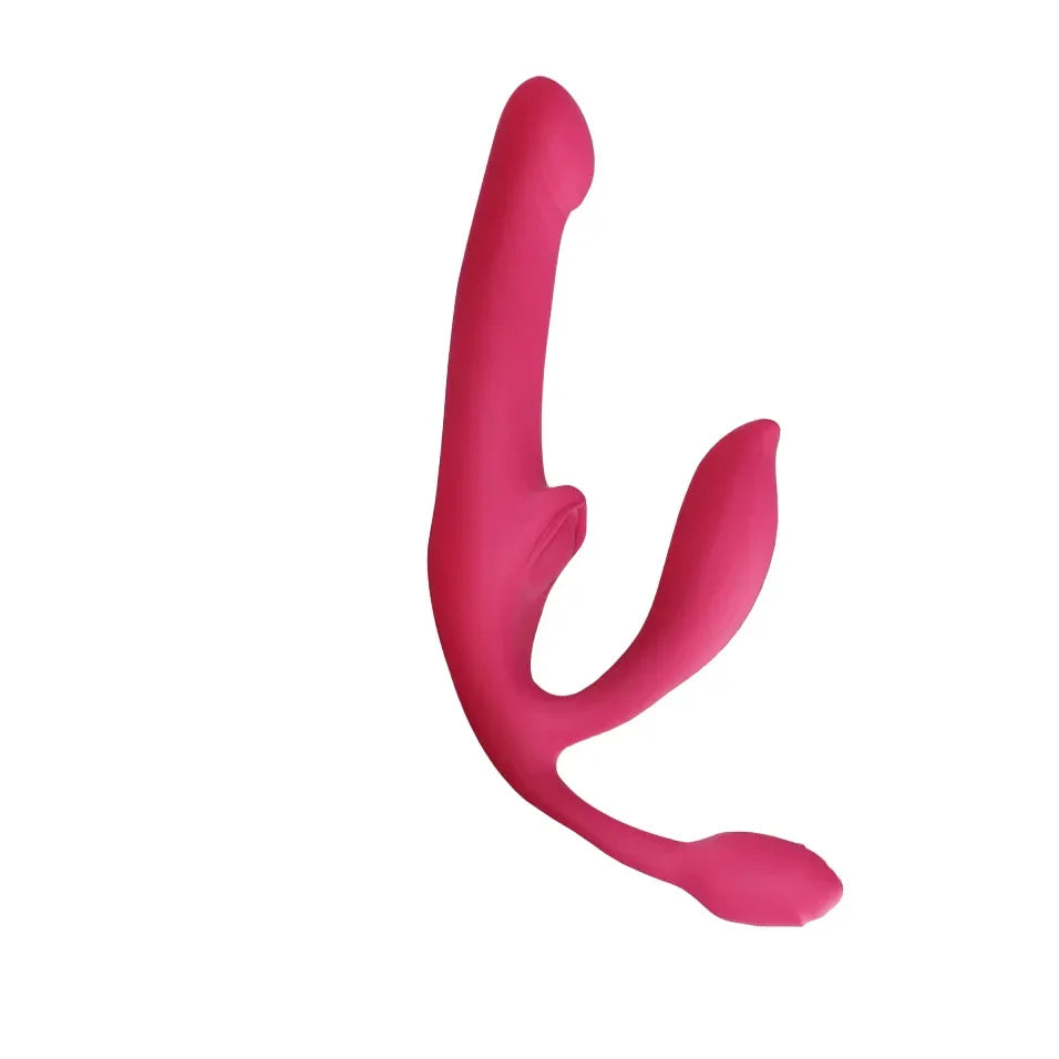 Strapless Dildo Vibrator Roze Remote Control
