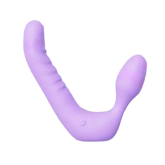 Paarse Vibrerende Lesbische Dubbelkoppig Strapless Strapon