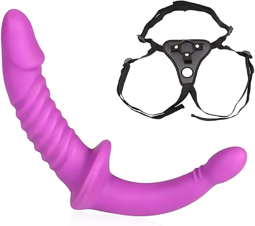 Geribbelde Dubbelzijdige Strapless Strapon Voor Lesbische Koppels