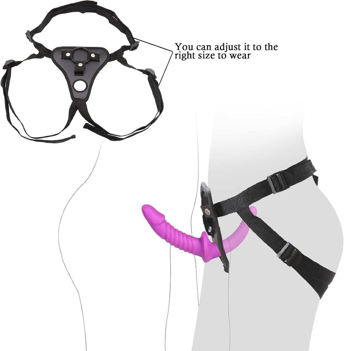 Geribbelde Dubbelzijdige Strapless Strapon Voor Lesbische Koppels