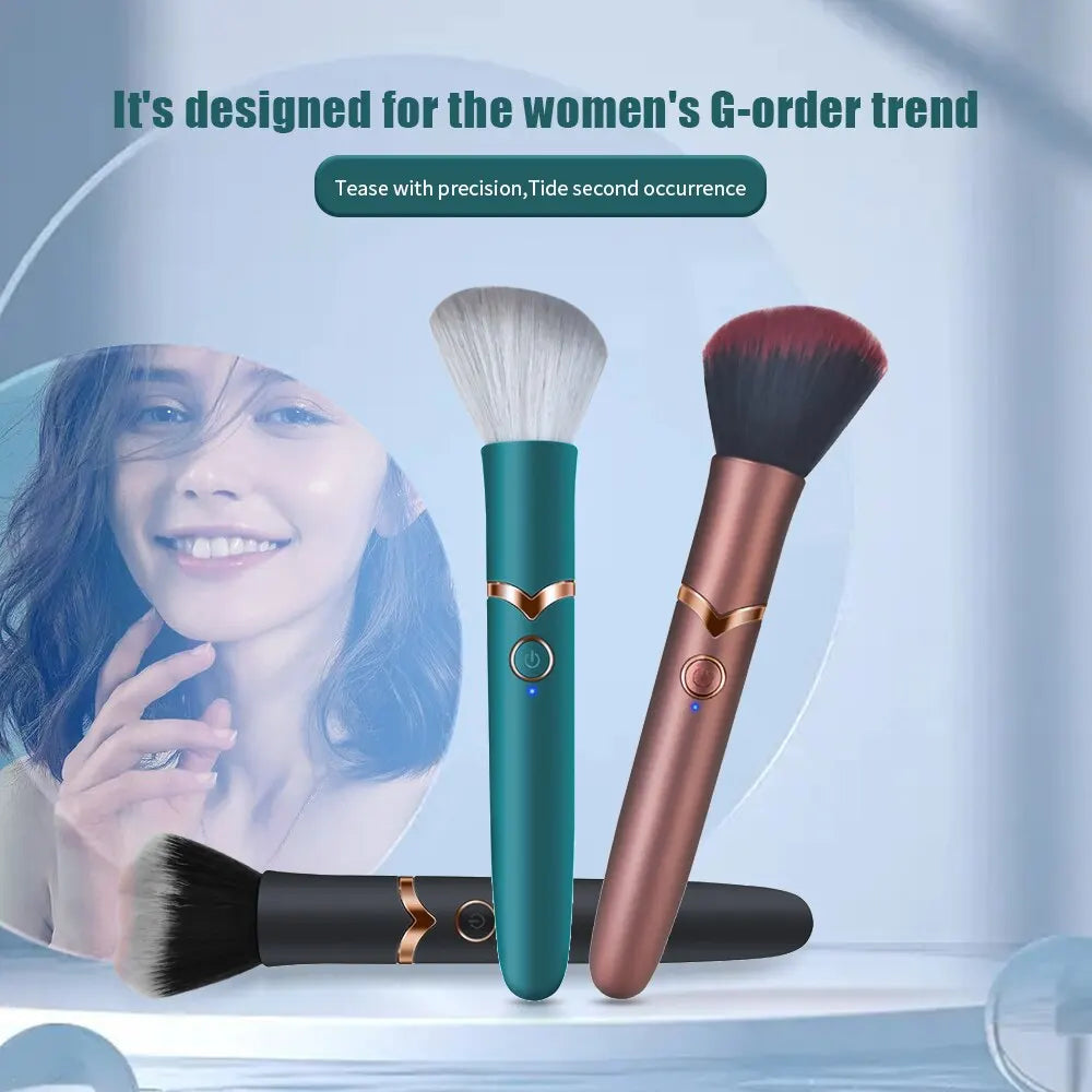 Small Vibrator Makeup Brush Met Discreet Formaat