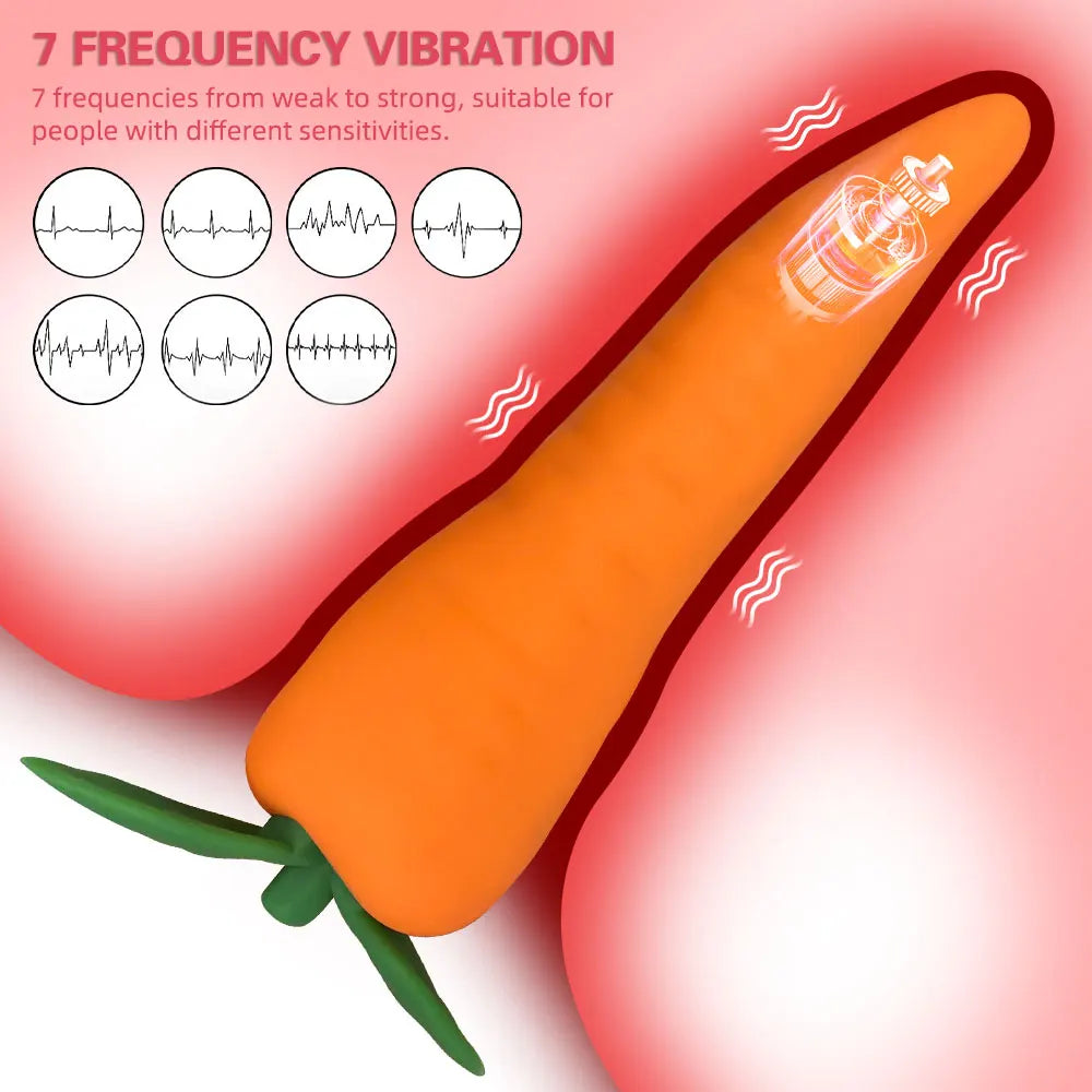 Discreet Carrot Dildo Vibrator 15cm Met Siliconen