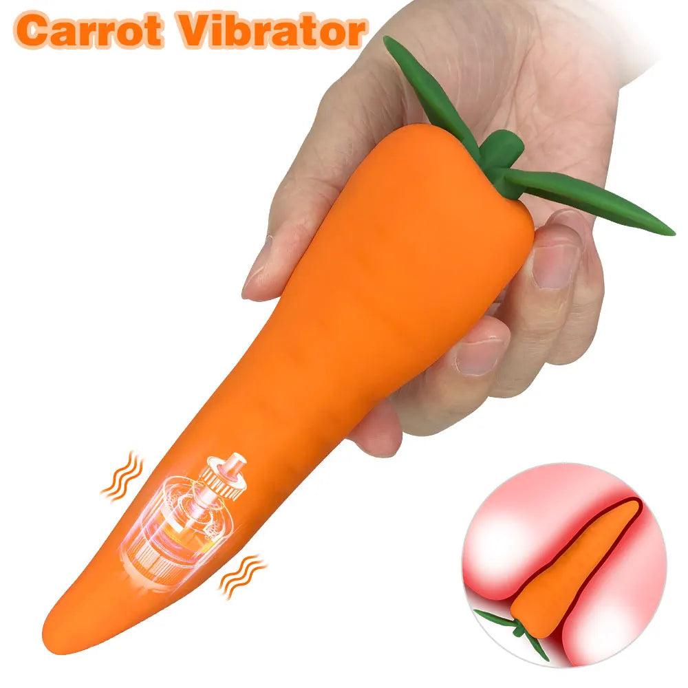 Discreet Carrot Dildo Vibrator 15cm Met Siliconen