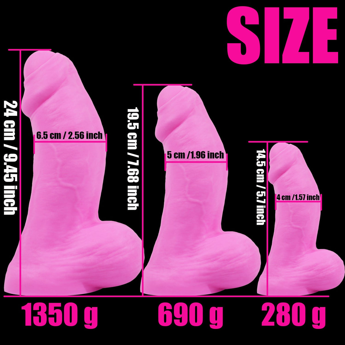 Roze Grote Realistische Voorhuid Dikke Dildo