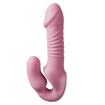 Roze Stotende Strapless Dildo Met Afstandsbediening