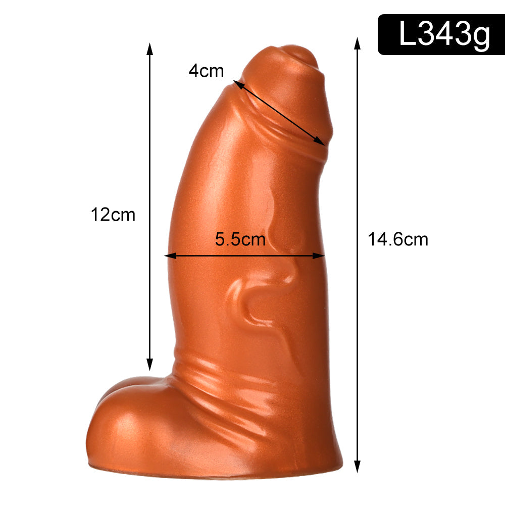 14cm Small Bruin Voorhuid Dikke Dildo