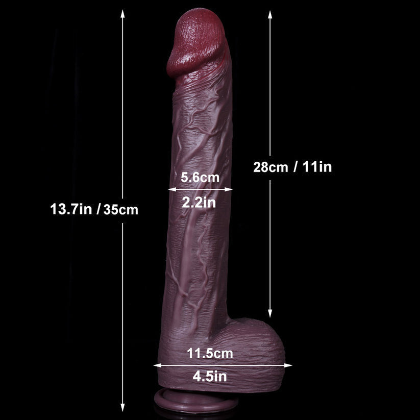 35cm Zwarte Realistische Grote Dildo Zuignap