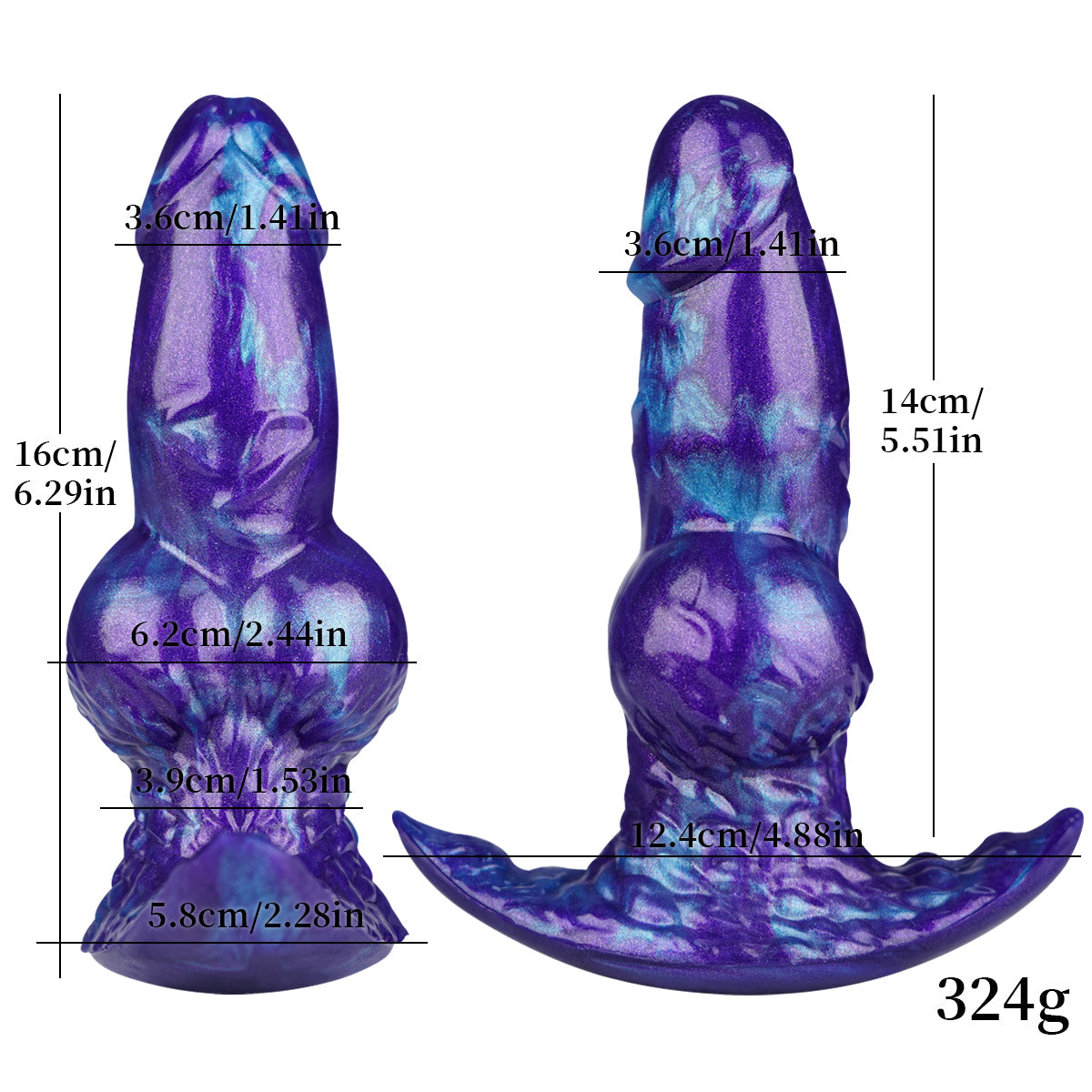 Purple Fantasy Knot Silicone Inflatable Butt Plug