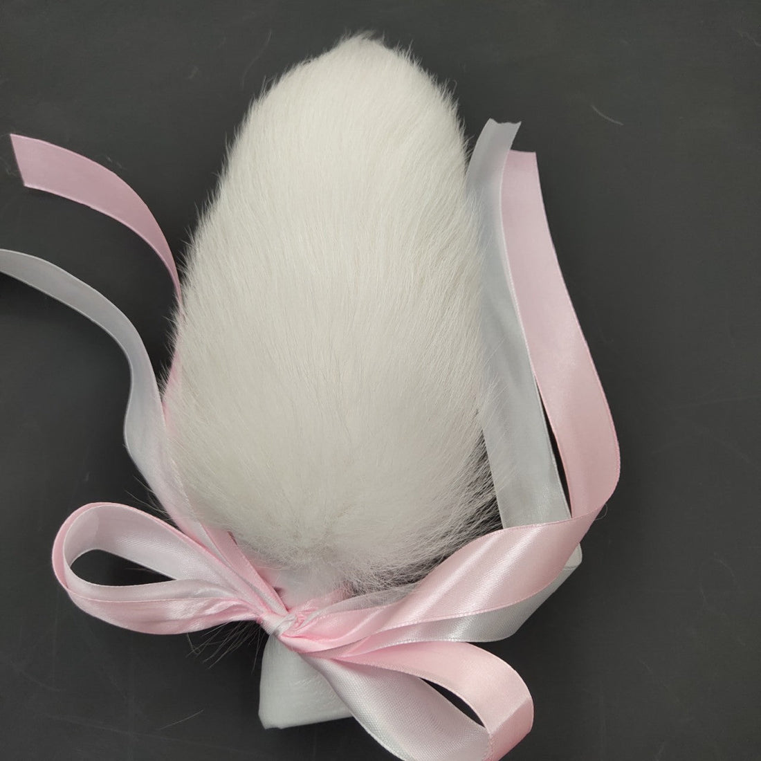 White Metal Fox Tail Butt Plug
