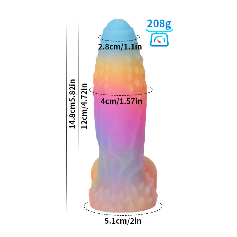 Regenboog Dildo Glow In The Dark Big Fantasy Cock