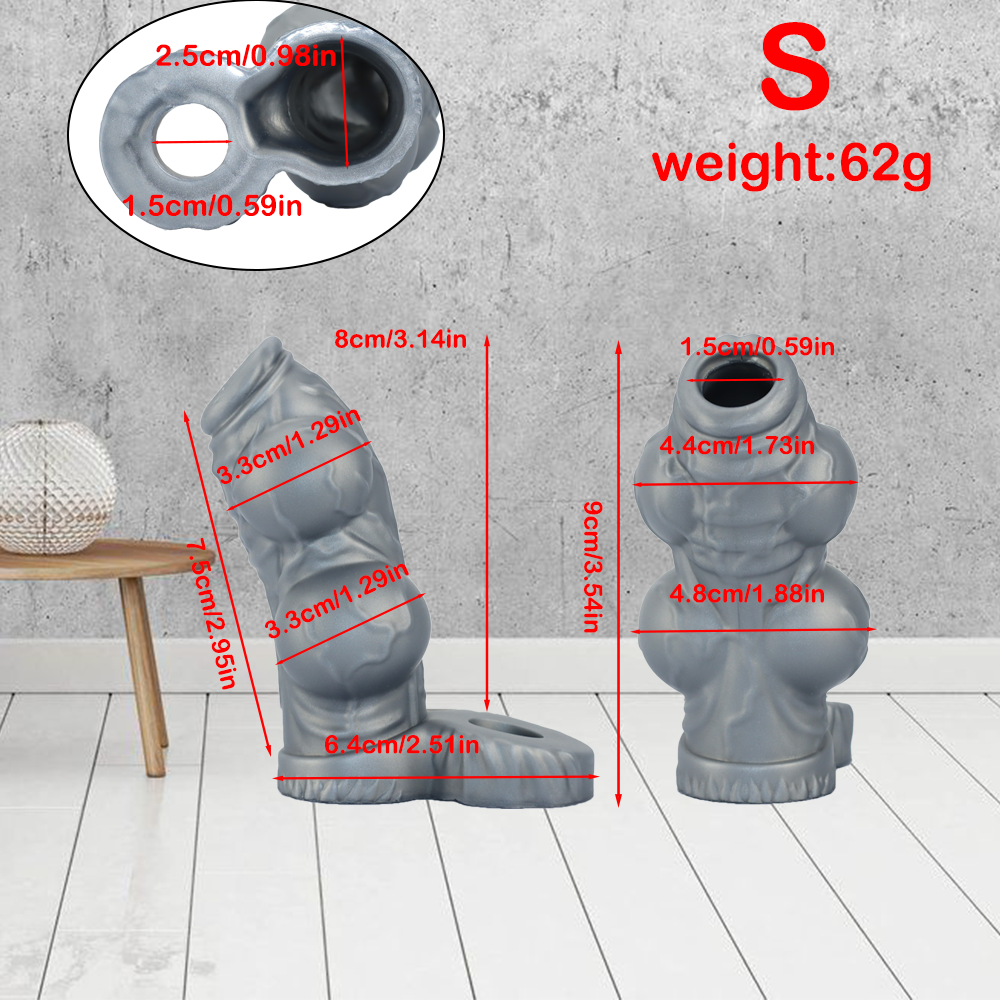 Gray Double Knot Dog Penis Sleeve