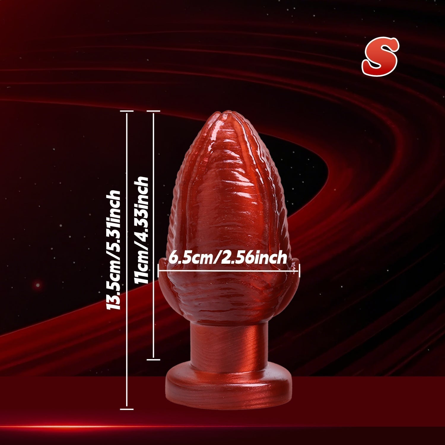 Rode Big Anal Plug Met Vleesetende Plant