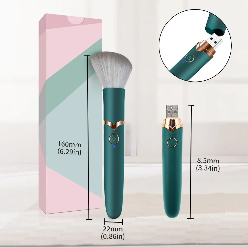 Small Vibrator Makeup Brush Met Discreet Formaat