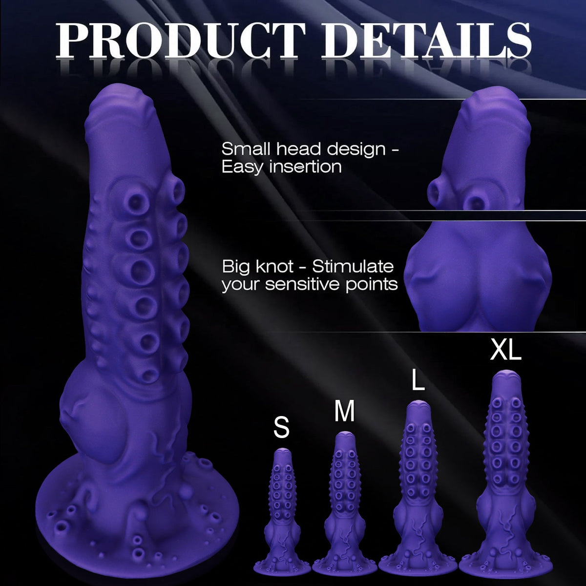 Paarse Octopus Knot Tenticle Dildo Met Textured
