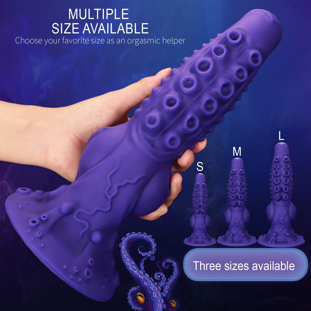 Paarse Octopus Knot Tenticle Dildo Met Textured