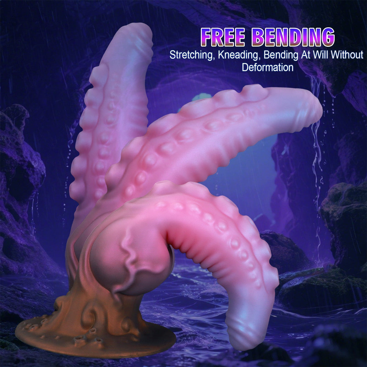 Roze Octopus Knot Tenticle Dildo Met Getextureerd