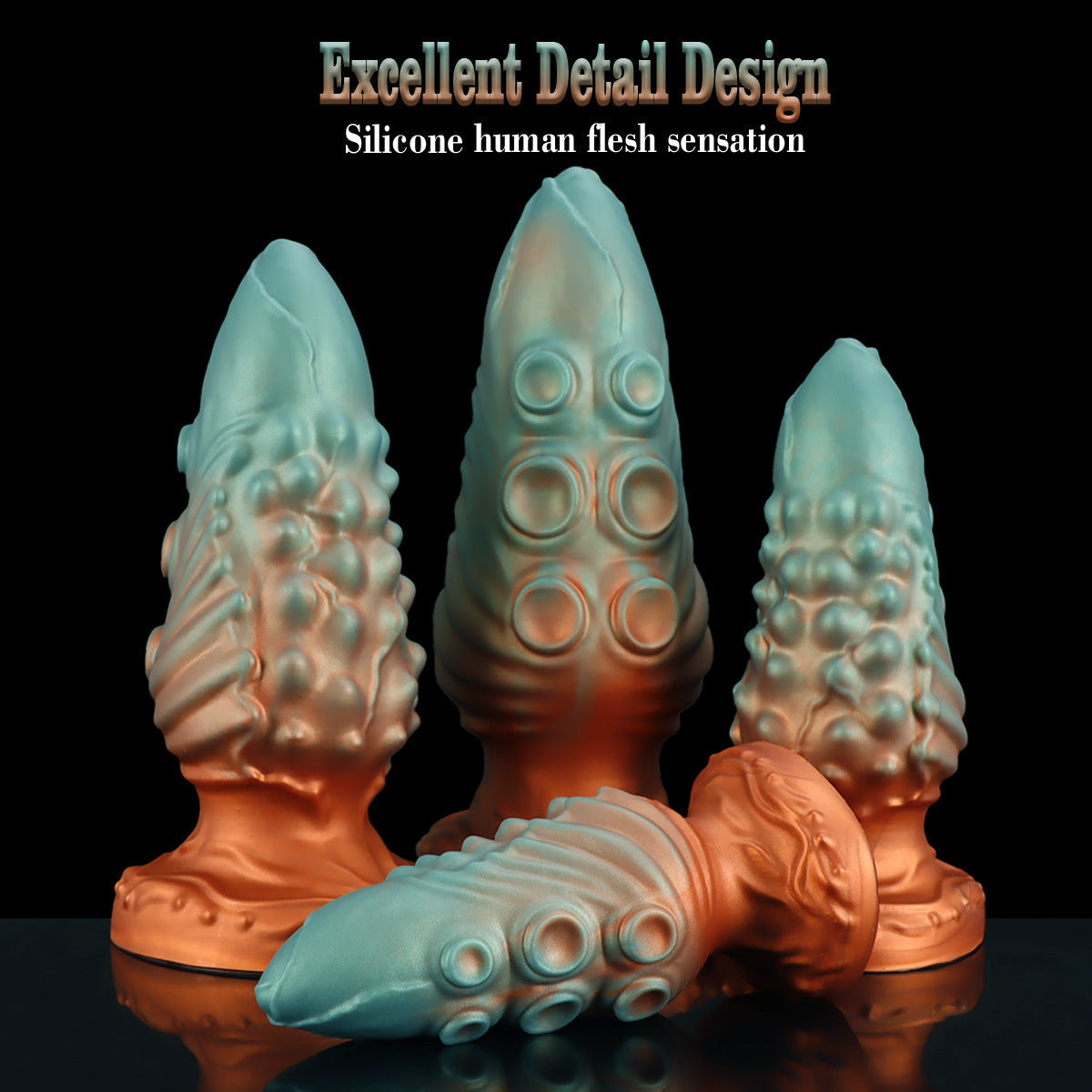 Groene Octopus Tenticle Dildo met Reliëf